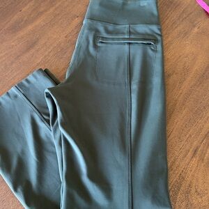 Athleta size med/back zipper pockets Olive Green Wide-Leg Pants